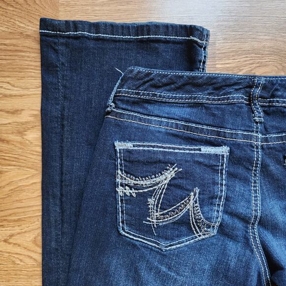Maurices Jeans Womens Juniors Size 5/6 Reg Embroidered Bootcut Dark Low Rise - Picture 6 of 10